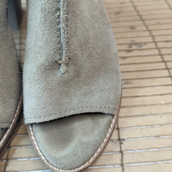 Frye Shoes Courtney Womens 6.5B ash Suede Booties Slingback Open Toe - Picture 4 of 11